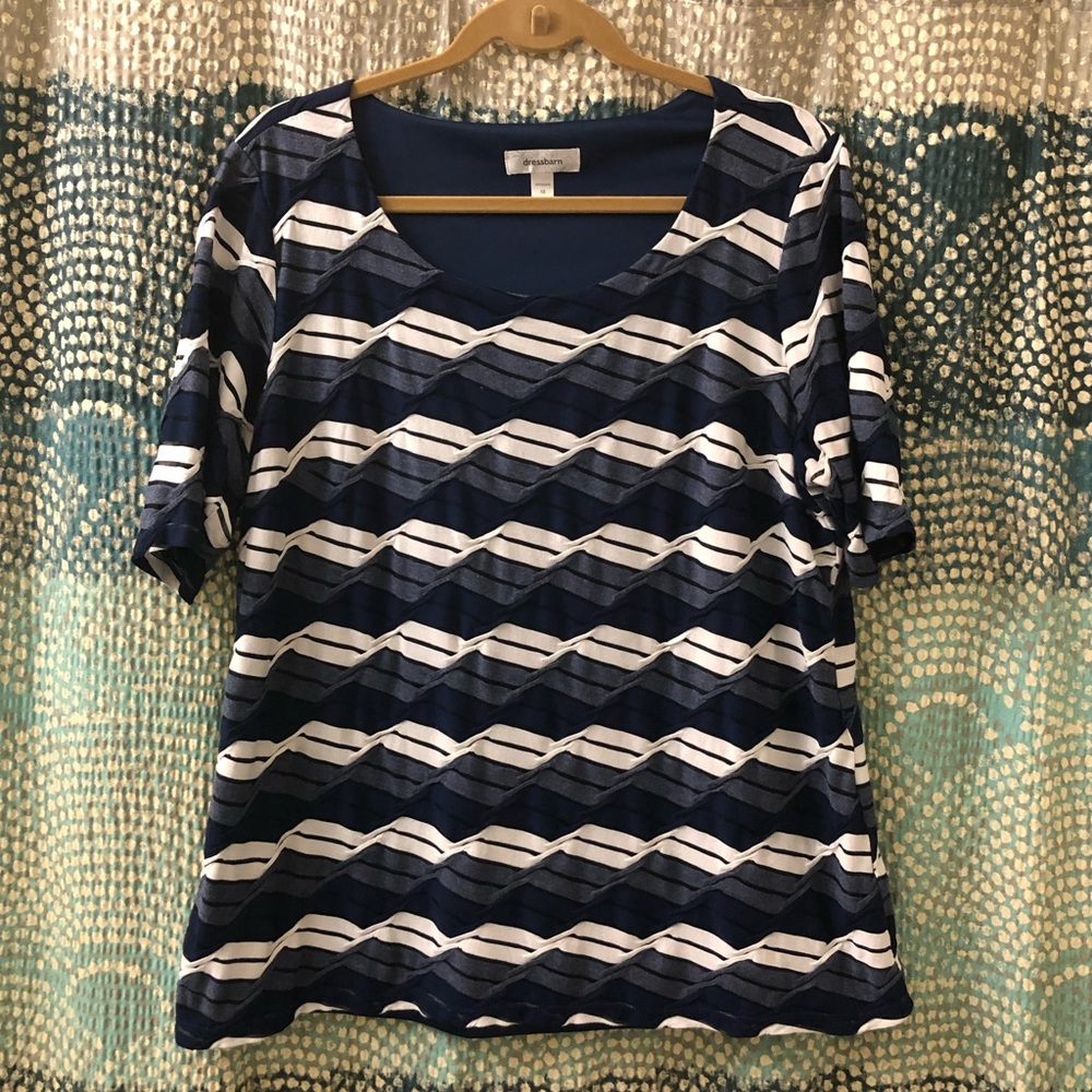 Blue Striped Top Dressbarn